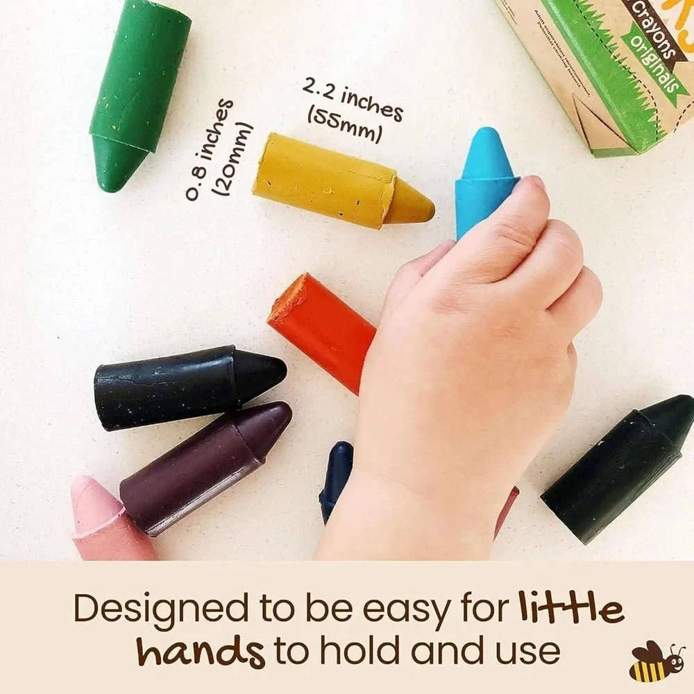 Honeysticks Beeswax Crayons Non-Toxic Safe for Toddlers Handmade Eco-Friendly